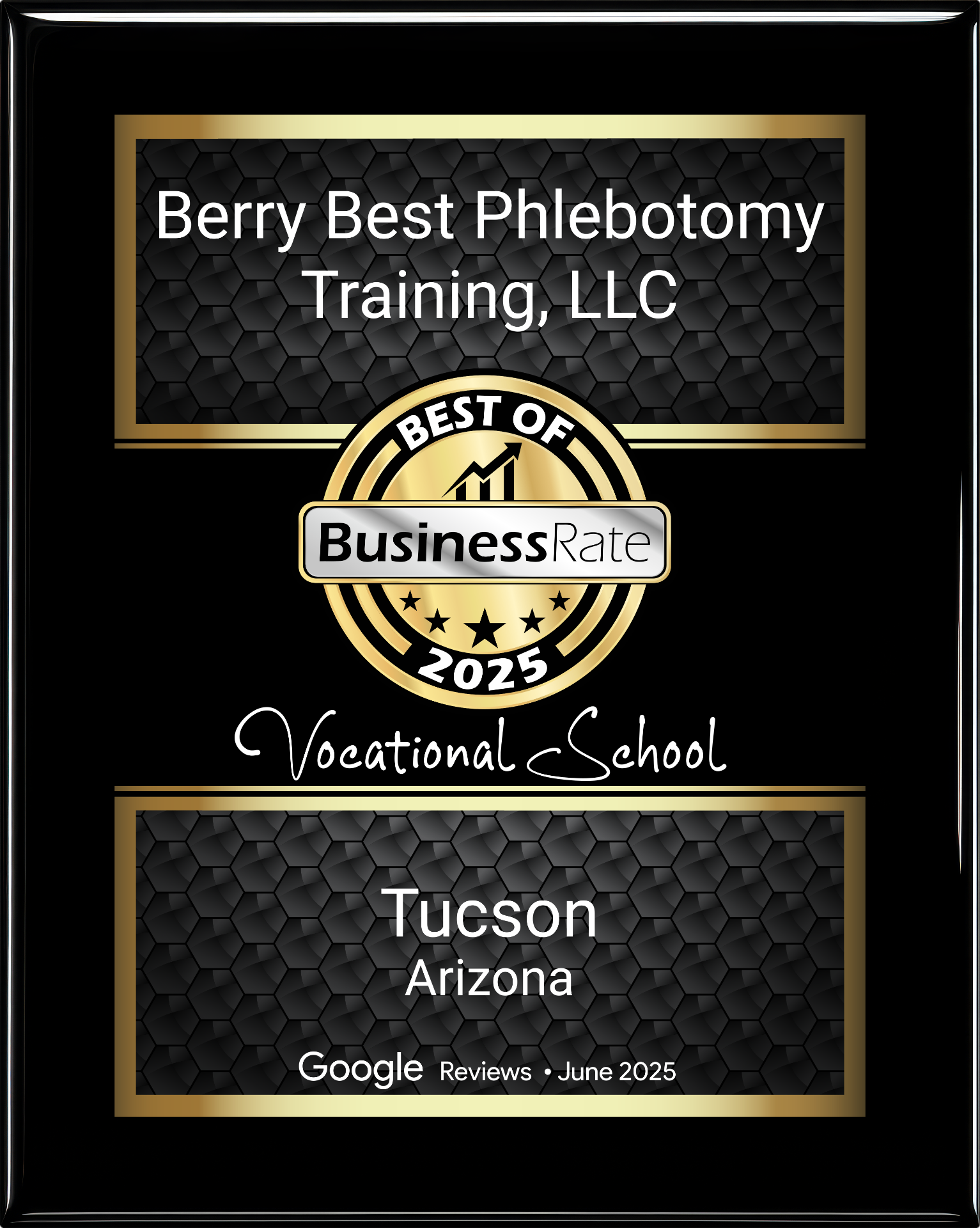 Berry Best Phlebotomy Training, LLC — Best Of 2025 Vocational School award from BusinessRate